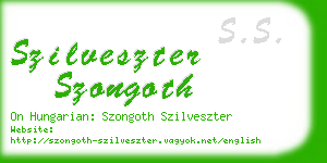 szilveszter szongoth business card